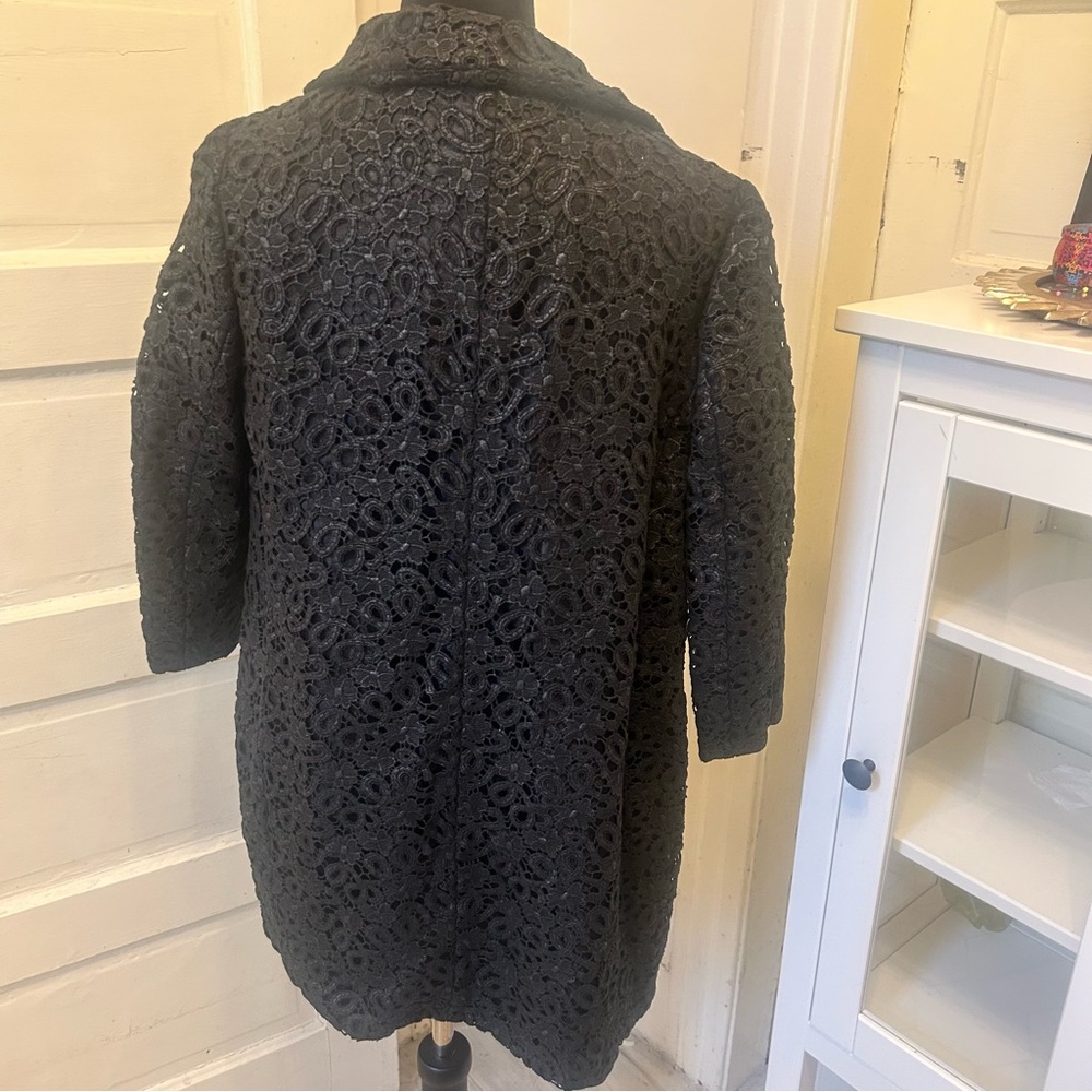 Kate Spade Black Lace Women's Coat Coquette Witchy Whimsy goth Small - Picture 9 of 10